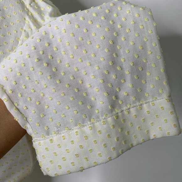 Lisa Marie Fernandez Women's Cream Yellow Polka Dot Long Sleeve Coverup Dress - Picture 4 of 13